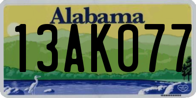 AL license plate 13AK077