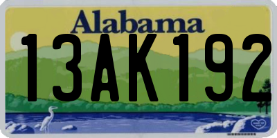 AL license plate 13AK192