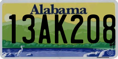 AL license plate 13AK208