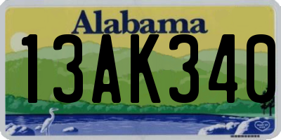 AL license plate 13AK340