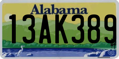 AL license plate 13AK389