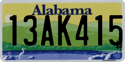 AL license plate 13AK415