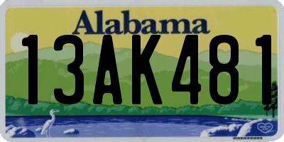 AL license plate 13AK481