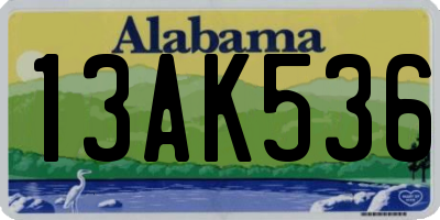 AL license plate 13AK536