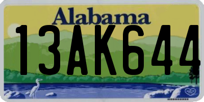 AL license plate 13AK644
