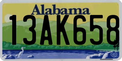 AL license plate 13AK658