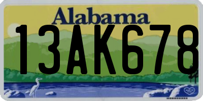 AL license plate 13AK678