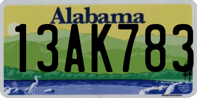 AL license plate 13AK783