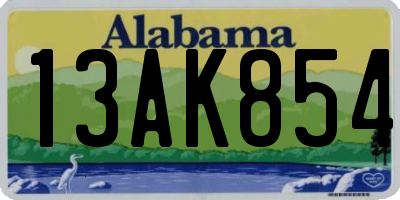 AL license plate 13AK854