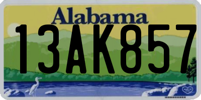 AL license plate 13AK857