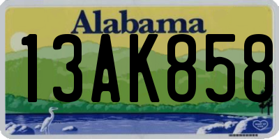 AL license plate 13AK858