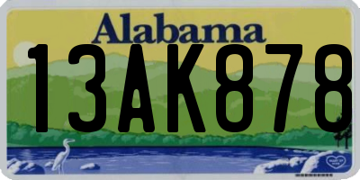 AL license plate 13AK878