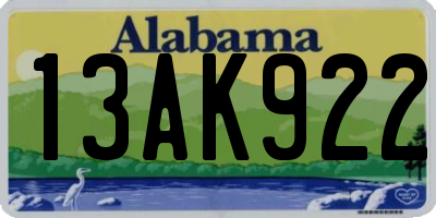 AL license plate 13AK922