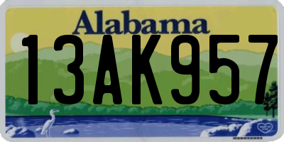 AL license plate 13AK957