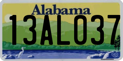 AL license plate 13AL037