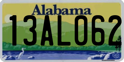 AL license plate 13AL062