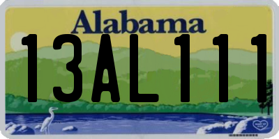 AL license plate 13AL111
