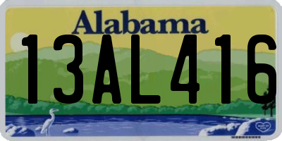 AL license plate 13AL416