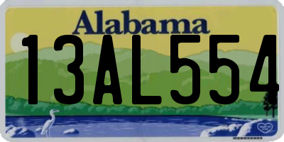 AL license plate 13AL554