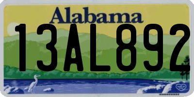 AL license plate 13AL892