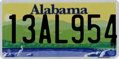 AL license plate 13AL954