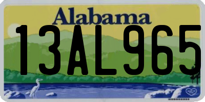 AL license plate 13AL965