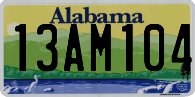 AL license plate 13AM104