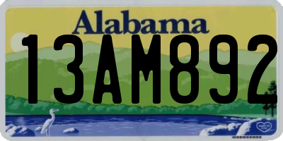AL license plate 13AM892