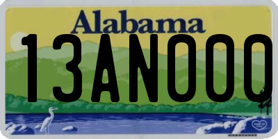 AL license plate 13AN000