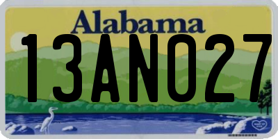 AL license plate 13AN027