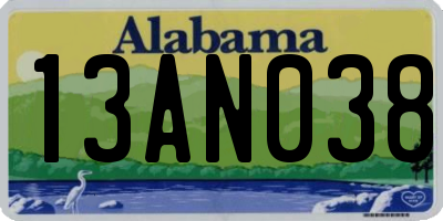 AL license plate 13AN038