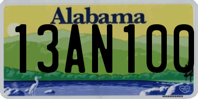 AL license plate 13AN100
