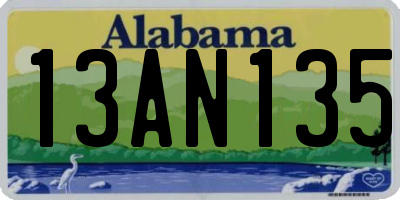 AL license plate 13AN135