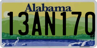 AL license plate 13AN170