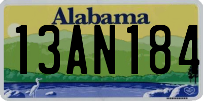 AL license plate 13AN184