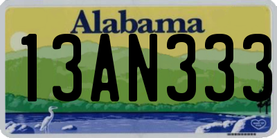 AL license plate 13AN333