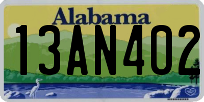 AL license plate 13AN402