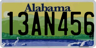 AL license plate 13AN456