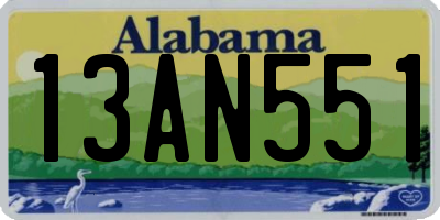 AL license plate 13AN551