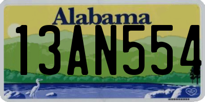 AL license plate 13AN554
