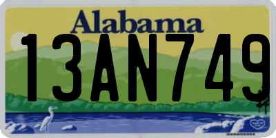 AL license plate 13AN749