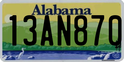 AL license plate 13AN870