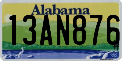 AL license plate 13AN876