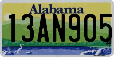 AL license plate 13AN905