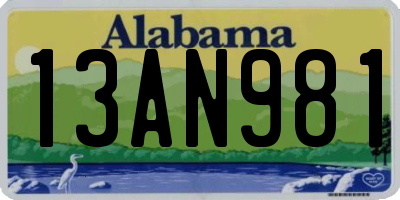 AL license plate 13AN981