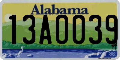 AL license plate 13AO039