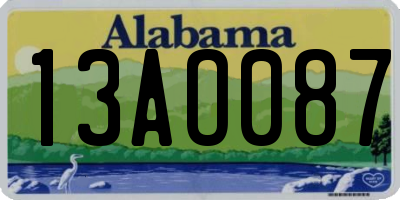 AL license plate 13AO087