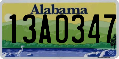 AL license plate 13AO347