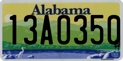 AL license plate 13AO350