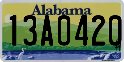 AL license plate 13AO420